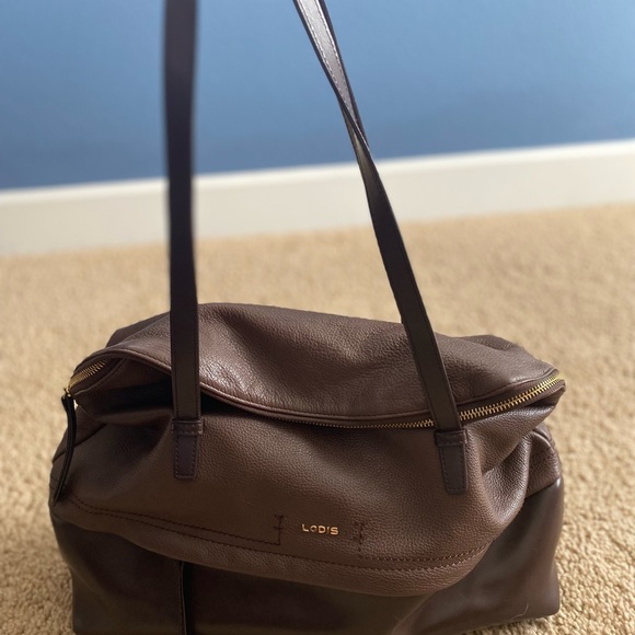 Lodis Brown two tone Leather tote - Picture 8 of 11